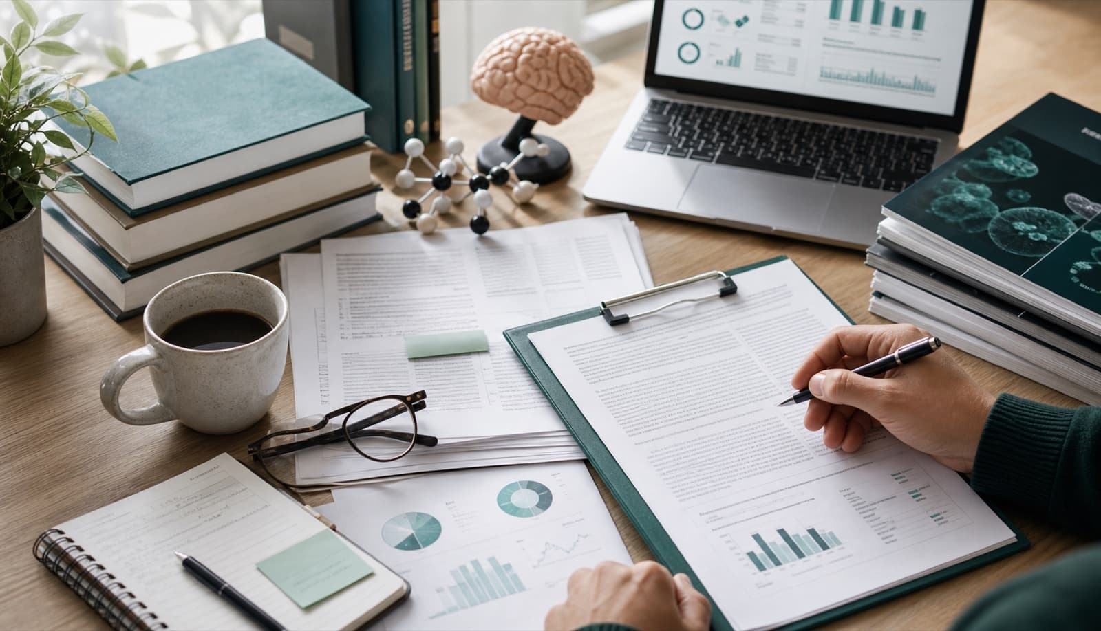 Editorial desk prepared for reviewing health research sources